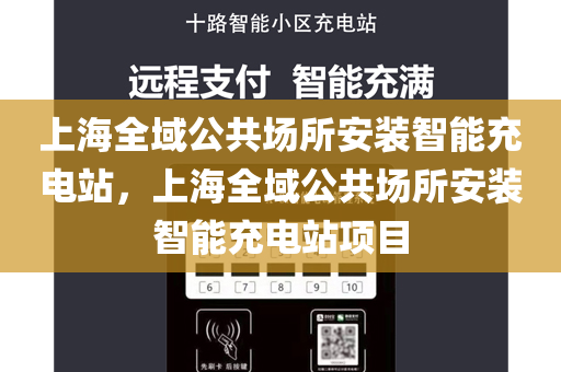 上海全域公共场所安装智能充电站，上海全域公共场所安装智能充电站项目