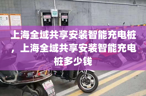 上海全域共享安装智能充电桩，上海全域共享安装智能充电桩多少钱