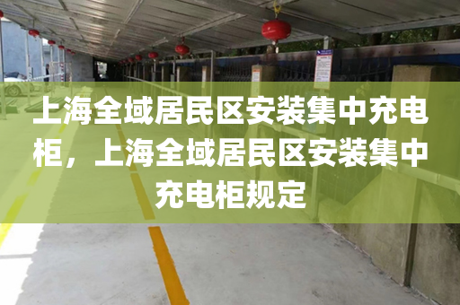 上海全域居民区安装集中充电柜，上海全域居民区安装集中充电柜规定